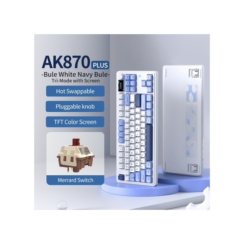 Ajazz AK870 TKL PLUS Azul y Blanco en Guatemala | All In-GT