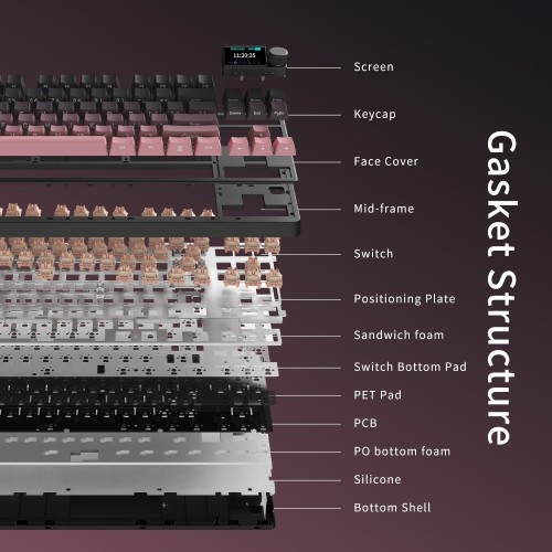 Ajazz AK870 TKL PLUS Pink en Guatemala | All In-GT