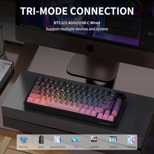 Ajazz AK820 MAX Ultra HE Rosado Tri Mode en Guatemala | All In-GT
