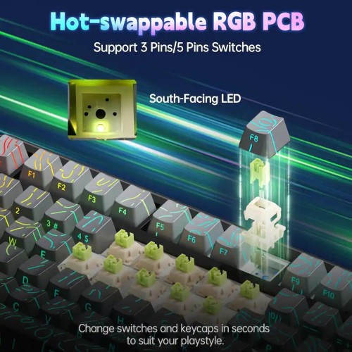 Aula F75 Max Con pantalla TFT (Degradado de gris)