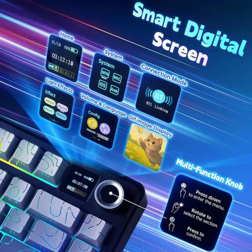 Aula F75 Max Con pantalla TFT (Degradado de gris)