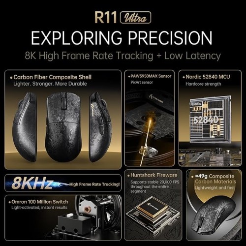 Attack Shark R11 Ultra Fibra de Carbono (Forged Black)