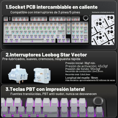 Aula F99 Pro Degradado de negro Caja dañada