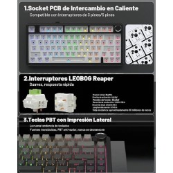 Aula F75 - Degradado de Negro, LEOBOG Reaper Switch | All In GT