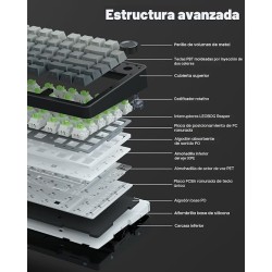 Aula F75 - Degradado de Negro, LEOBOG Reaper Switch | All In GT