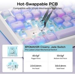 Epomaker G84 Pro Púrpura con keycaps de silicona | All In GT